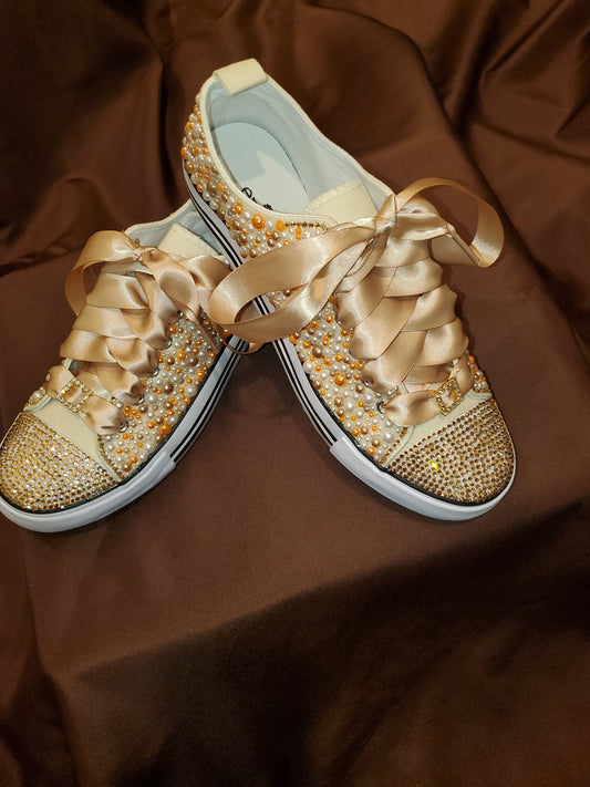 Custom blinged tennis shoes