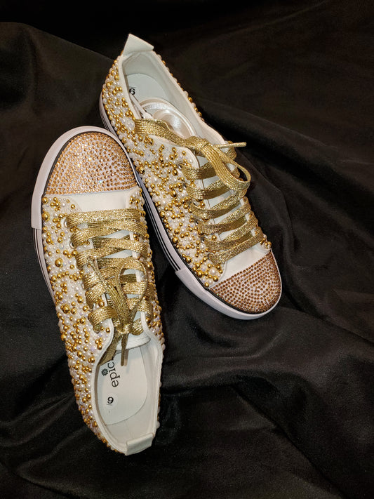 Custom blinged tennis shoes