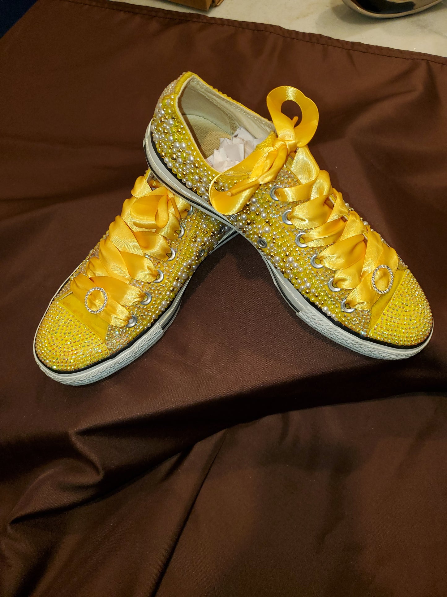 Custom blinged tennis shoes