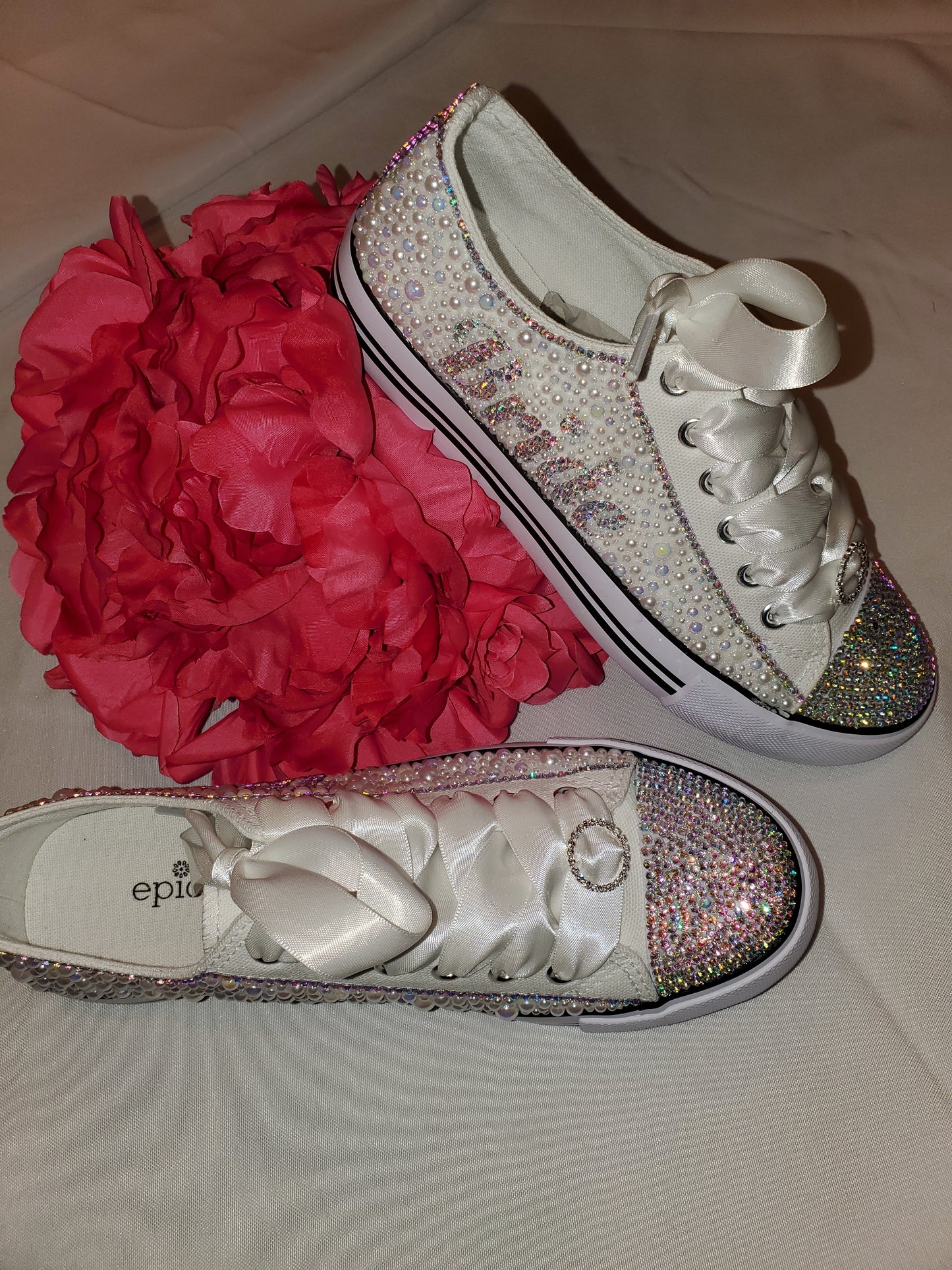 Custom blinged tennis shoes