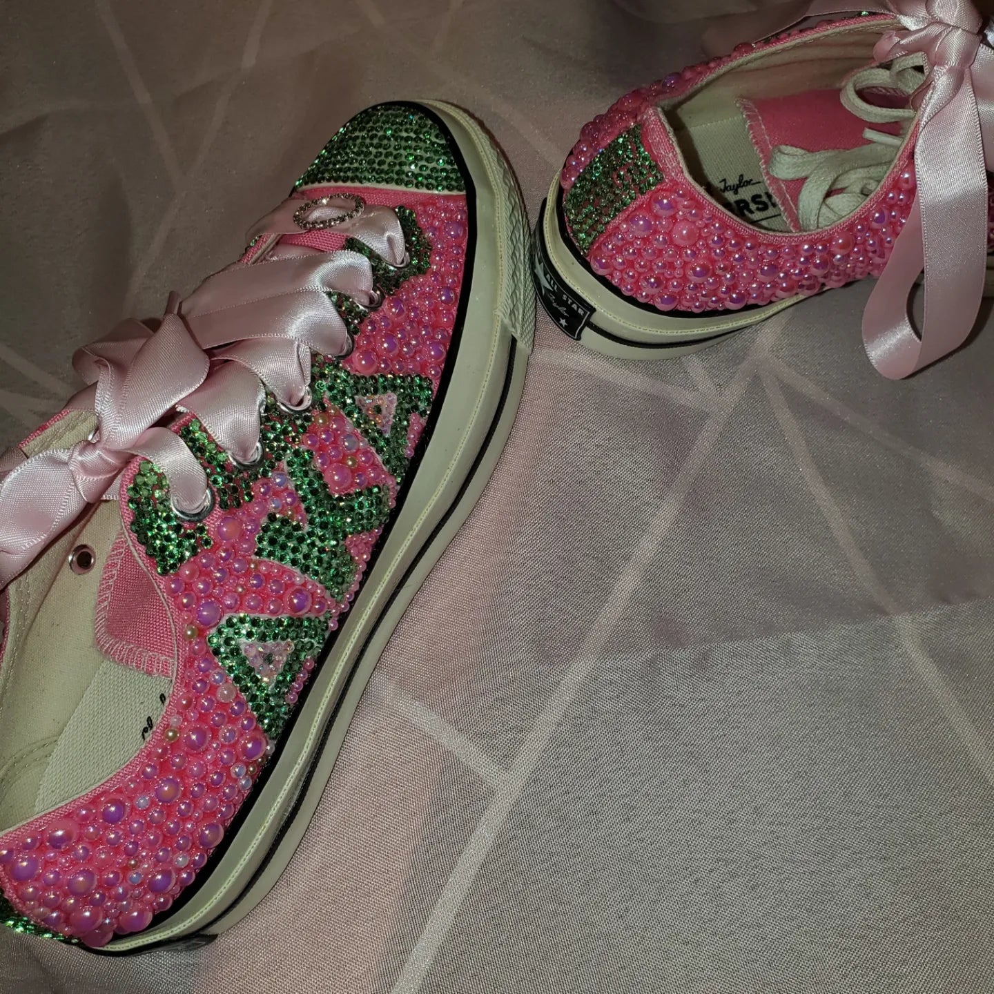 Custom blinged tennis shoes