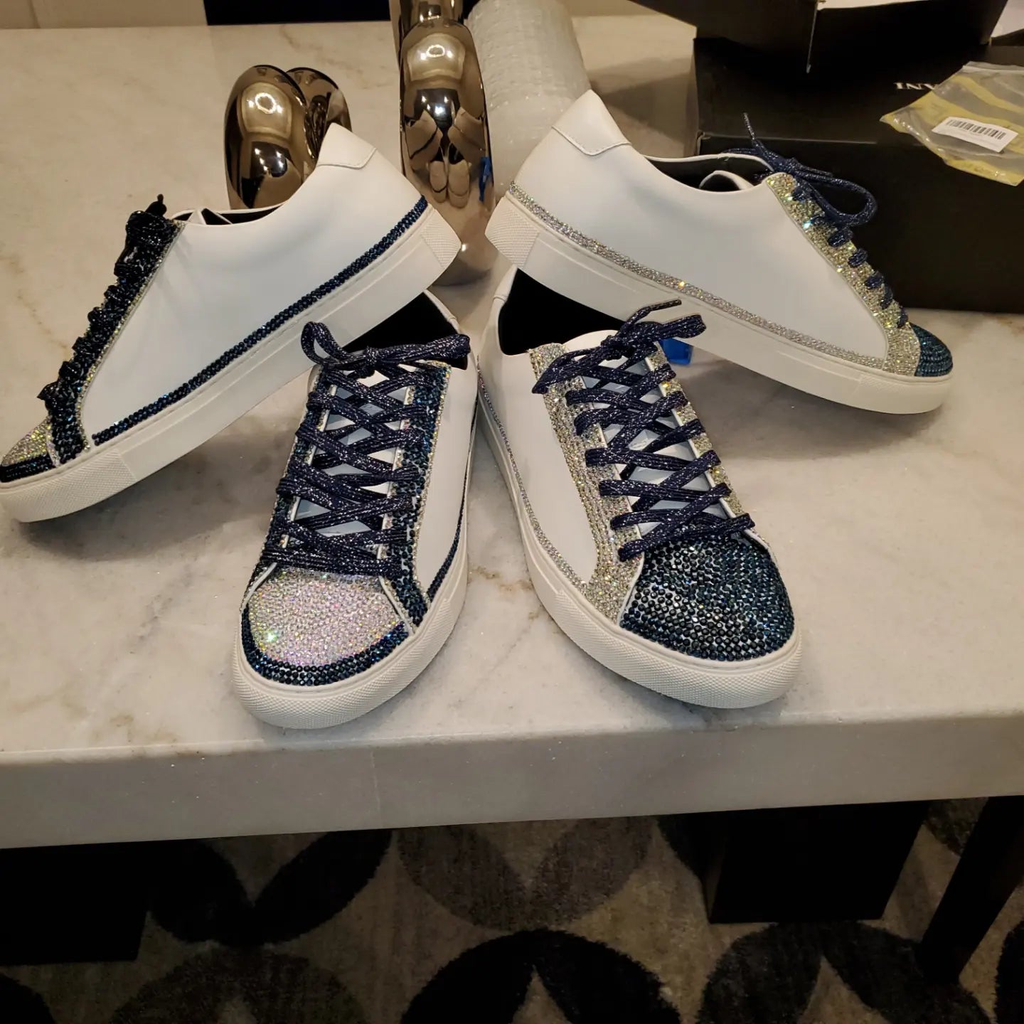 Custom blinged tennis shoes